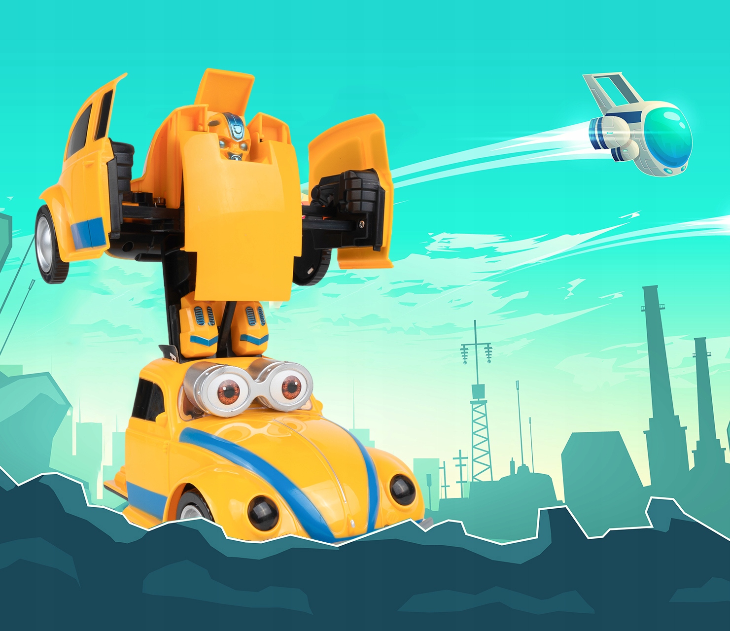 Auto Transformujące Robot Samochód Garbus – Zabawka dla małych fanów motoryzacji