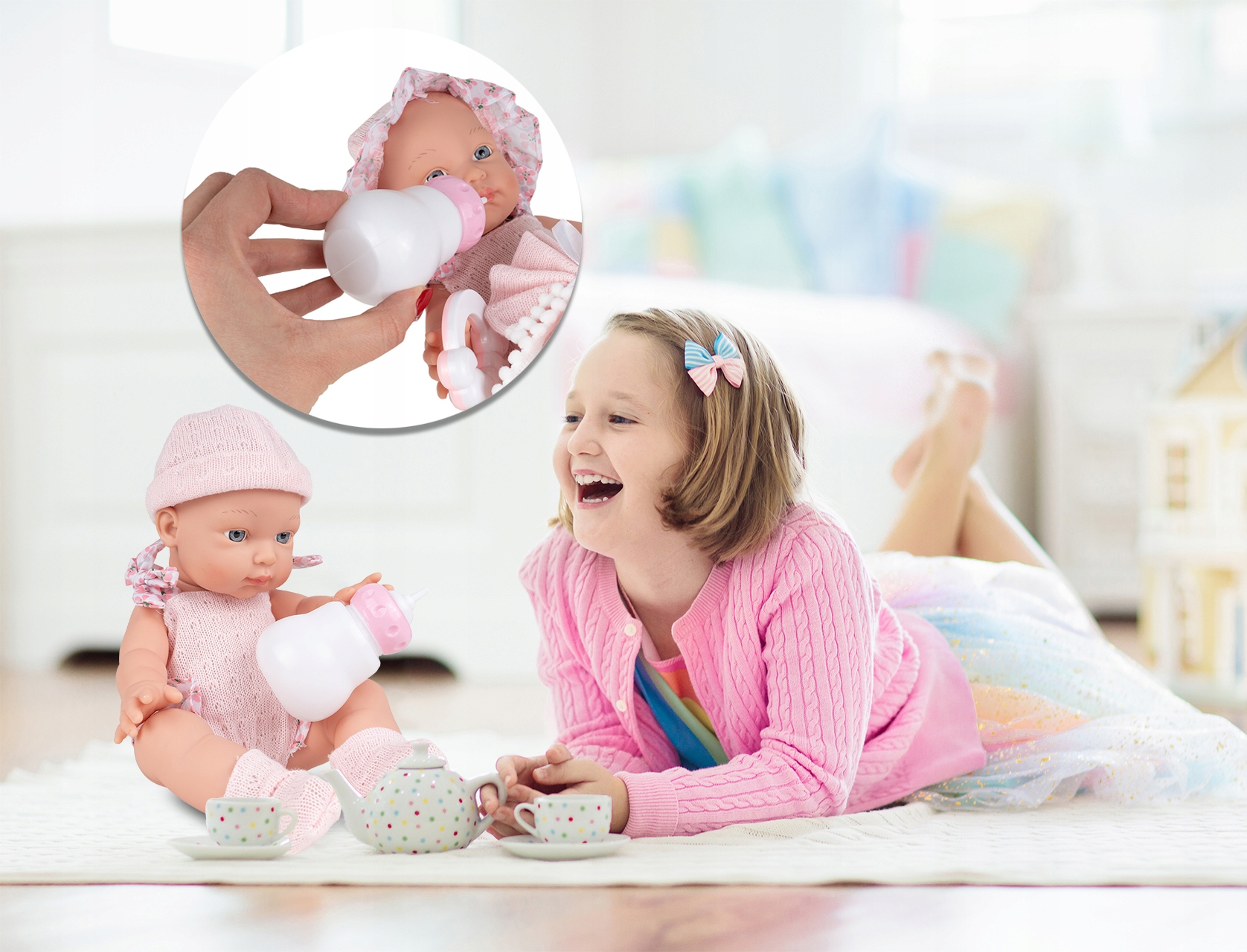 LALKA BOBAS NIEMOWLAK UBRANKO BUTEKA AKCESORIA Materiał guma plastik