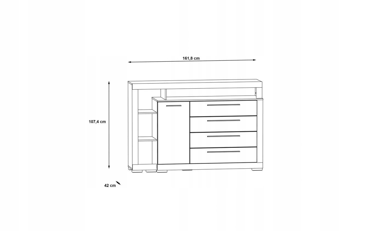 Komoda JULIETTA CRMK35L-C272 FORTE Liczba szuflad 4
