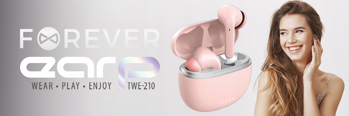 Forever słuchawki Bluetooth ANC TWE-210 Earp z etu Materiał tworzywo sztuczne