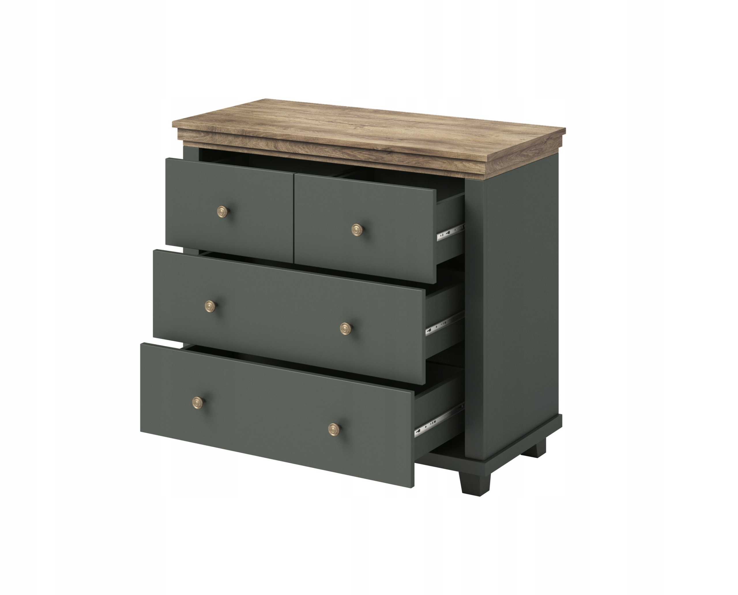Komoda 4S EVORA typ 27 zielona HELVETIA Głębokość mebla 42 cm