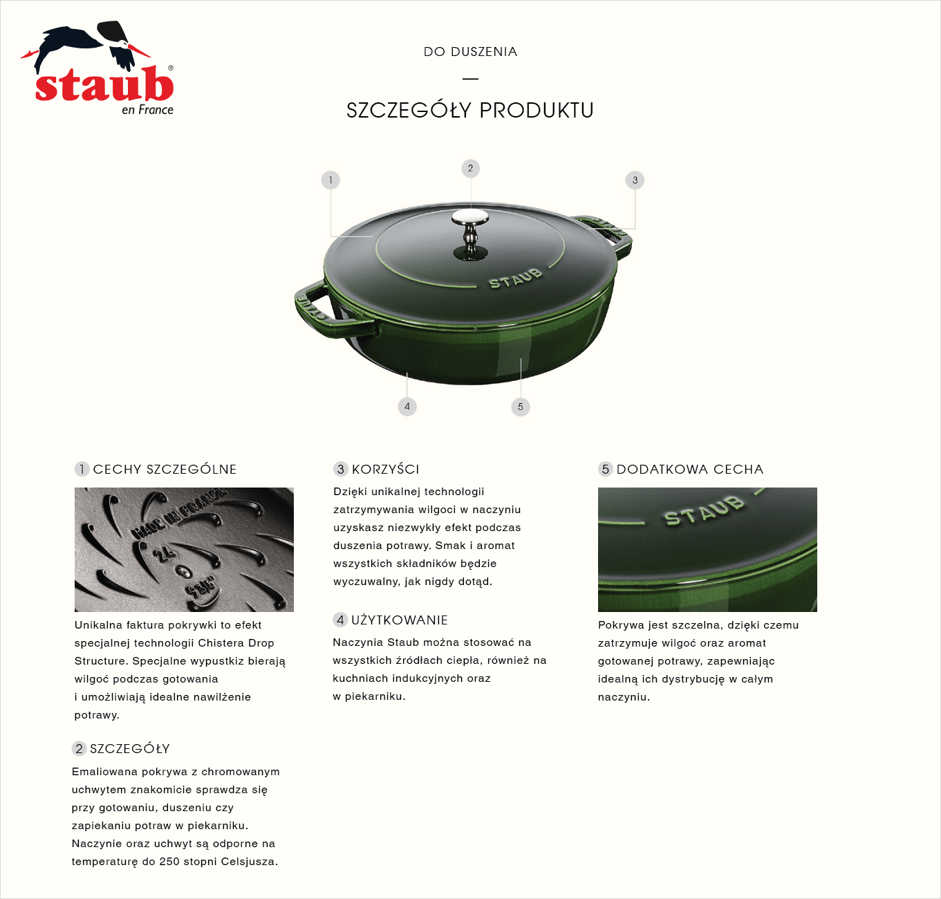 Dlaczego warto kupić głęboką patelnię do duszenia z pokrywką Staub?