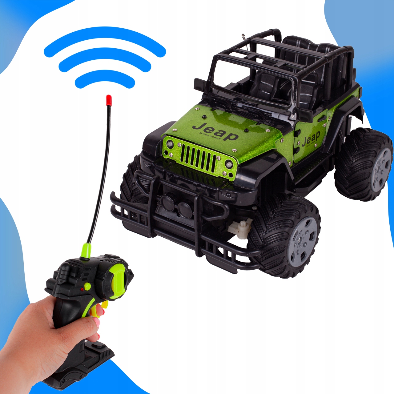 AUTO TERENOWE JEEP RC 1:20 METALOWE STEROWANE Wysokość produktu 11.5 cm