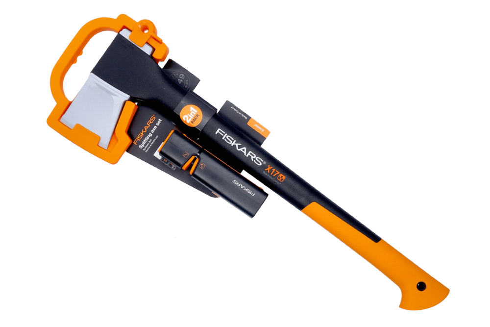Zestaw: siekiera rozłupująca Fiskars X17 (M) średnia z ostrzałką Xsharp