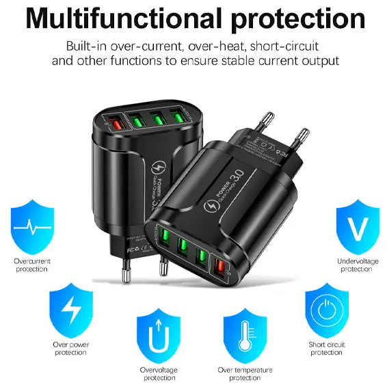 4_14347_ladowarka_sieciowa_Alogy_szybka_4x_USB_A_Quick_Charge_QC_3_0.webp