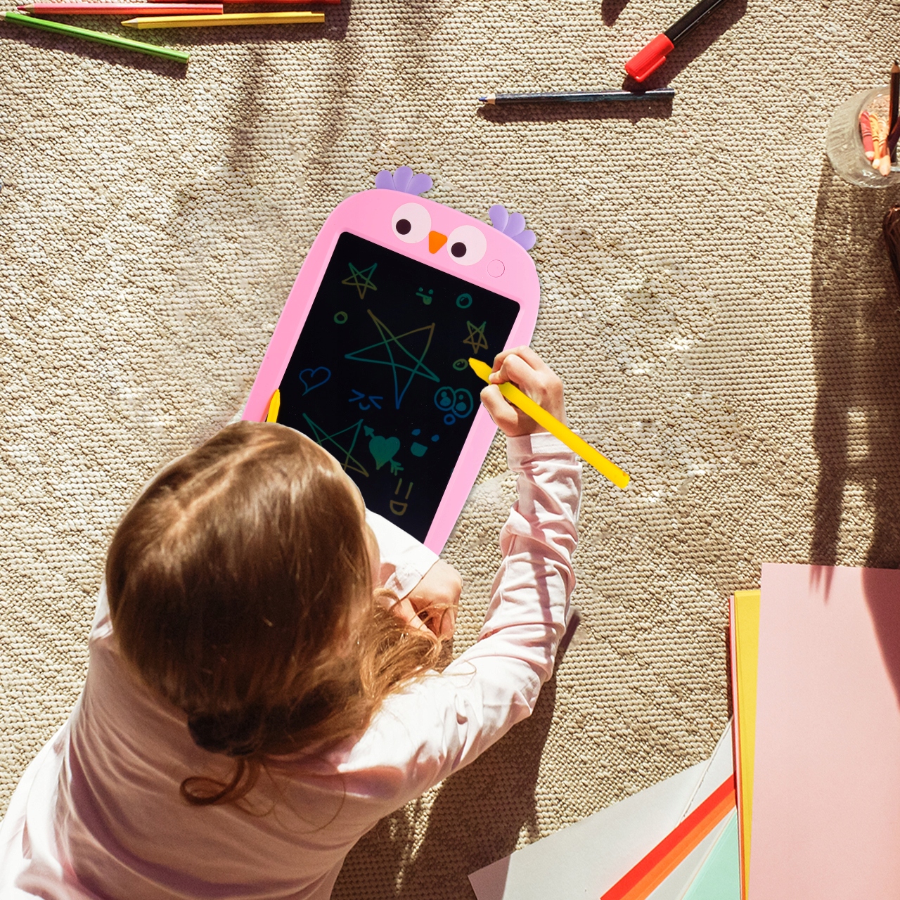 TABLICA ZNIKOPIS EKRAN LCD SÓWKA TABLET GRAFICZNY Z DŁUGOPISEM DO NAUKI Płeć chłopcy dziewczynki