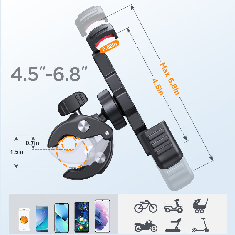 Uchwyt Na Rower Do Telefonu Metal Pancerny Braders Model Rower / Hulajnoga / Motor