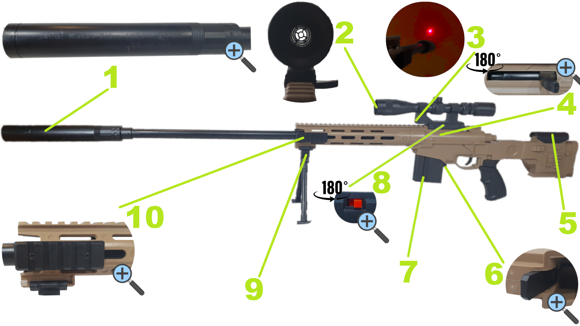 Amerykański Karabin Snajperski Na Kulki M107 z Laserem TOMDORIX