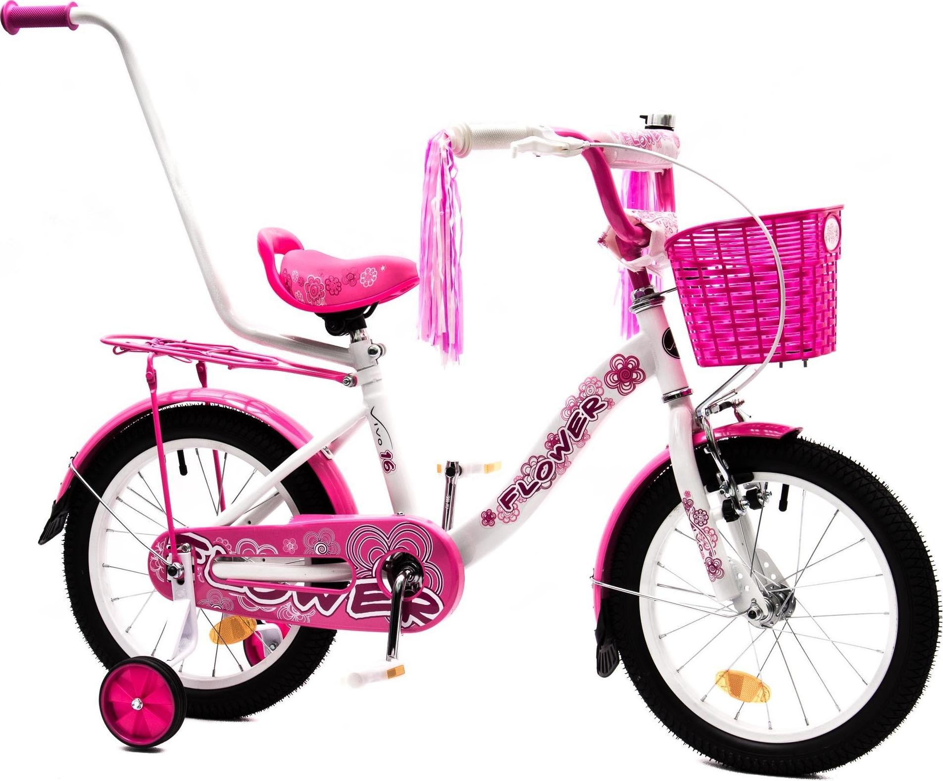 фото Дитячий двоколісний велосипед Vivo Flower 16 Pink/White
