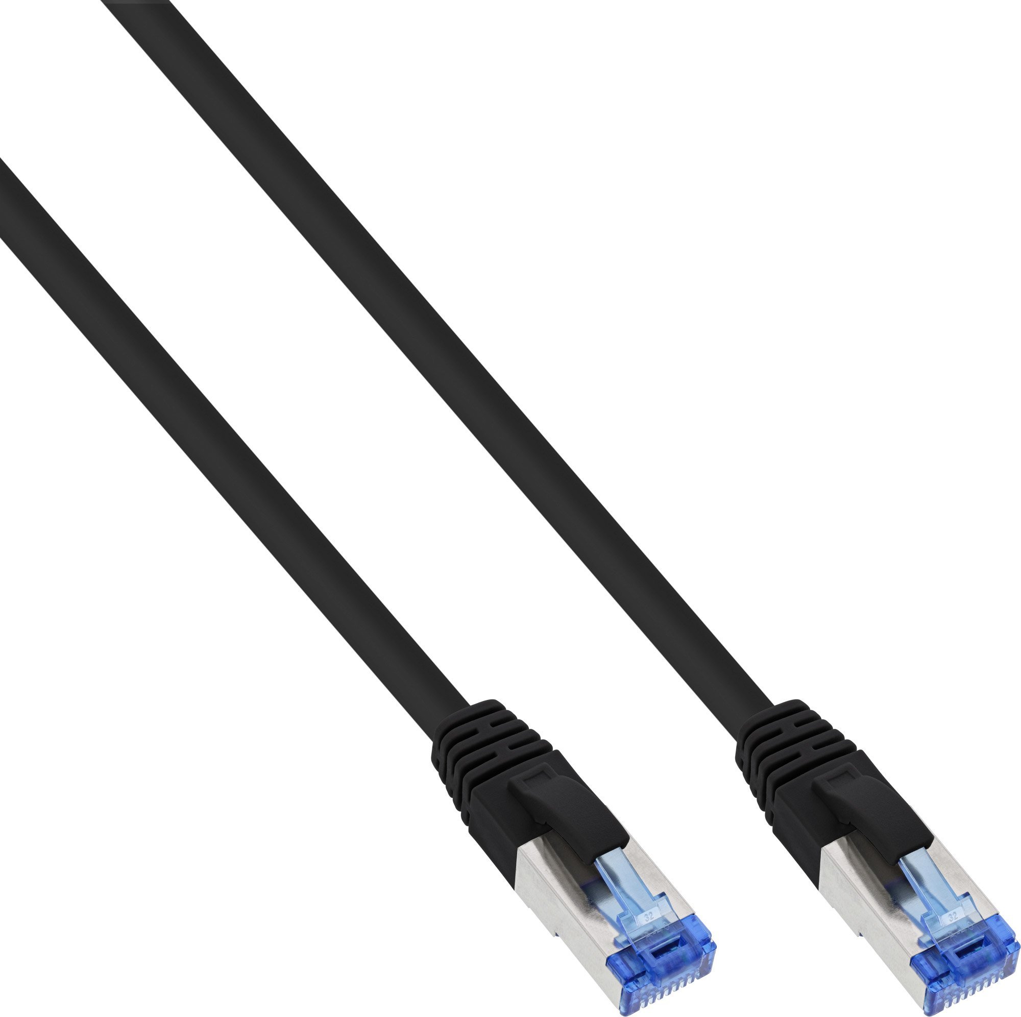 InLine InLine® Patch Cable S/FTP PiMF Cat.6A halogen free 500MHz black 0.3m