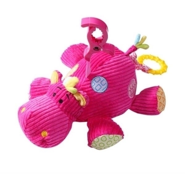 BabyOno Zabawka Sztruksowa z Pozytywką - Hippo (ON0834)