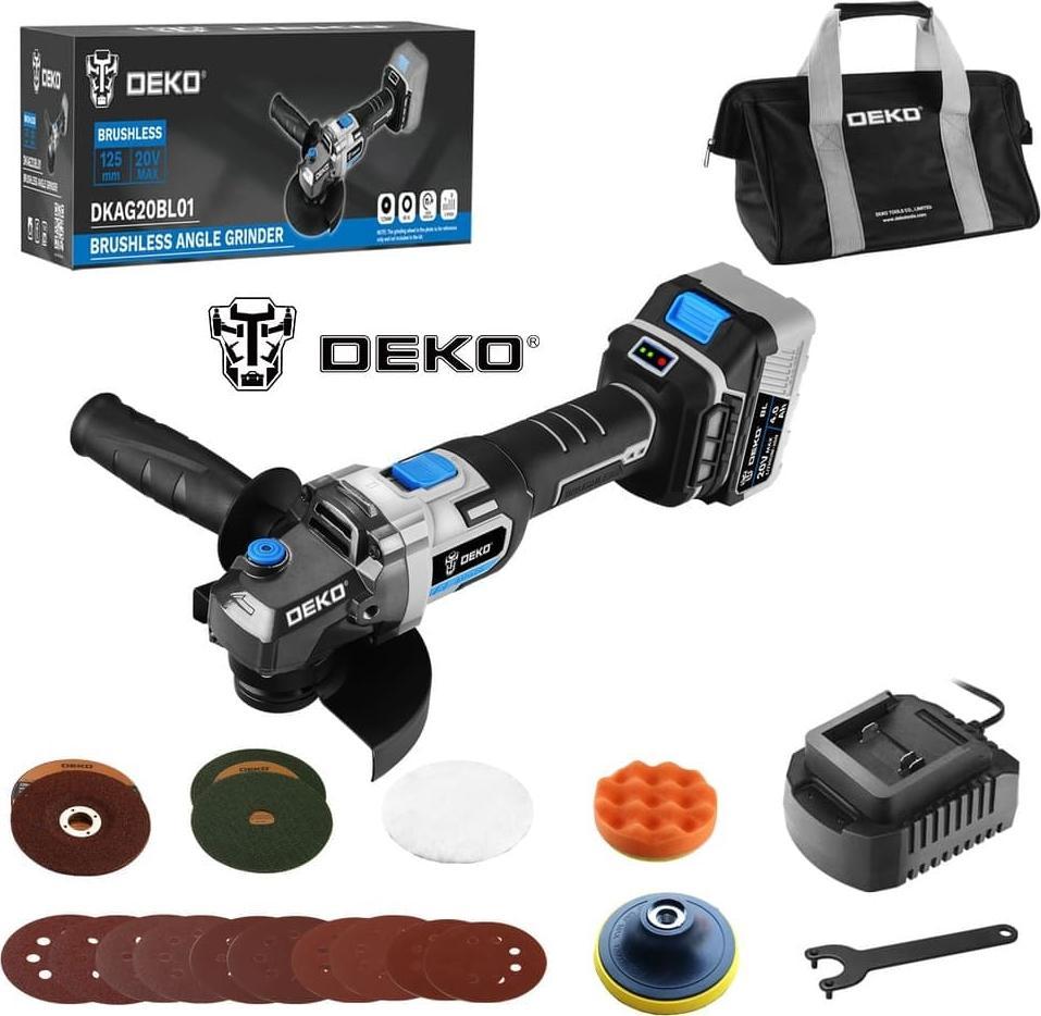 фото Болгарка (кутова шліфувальна) Deko DKAG20BL01-S5