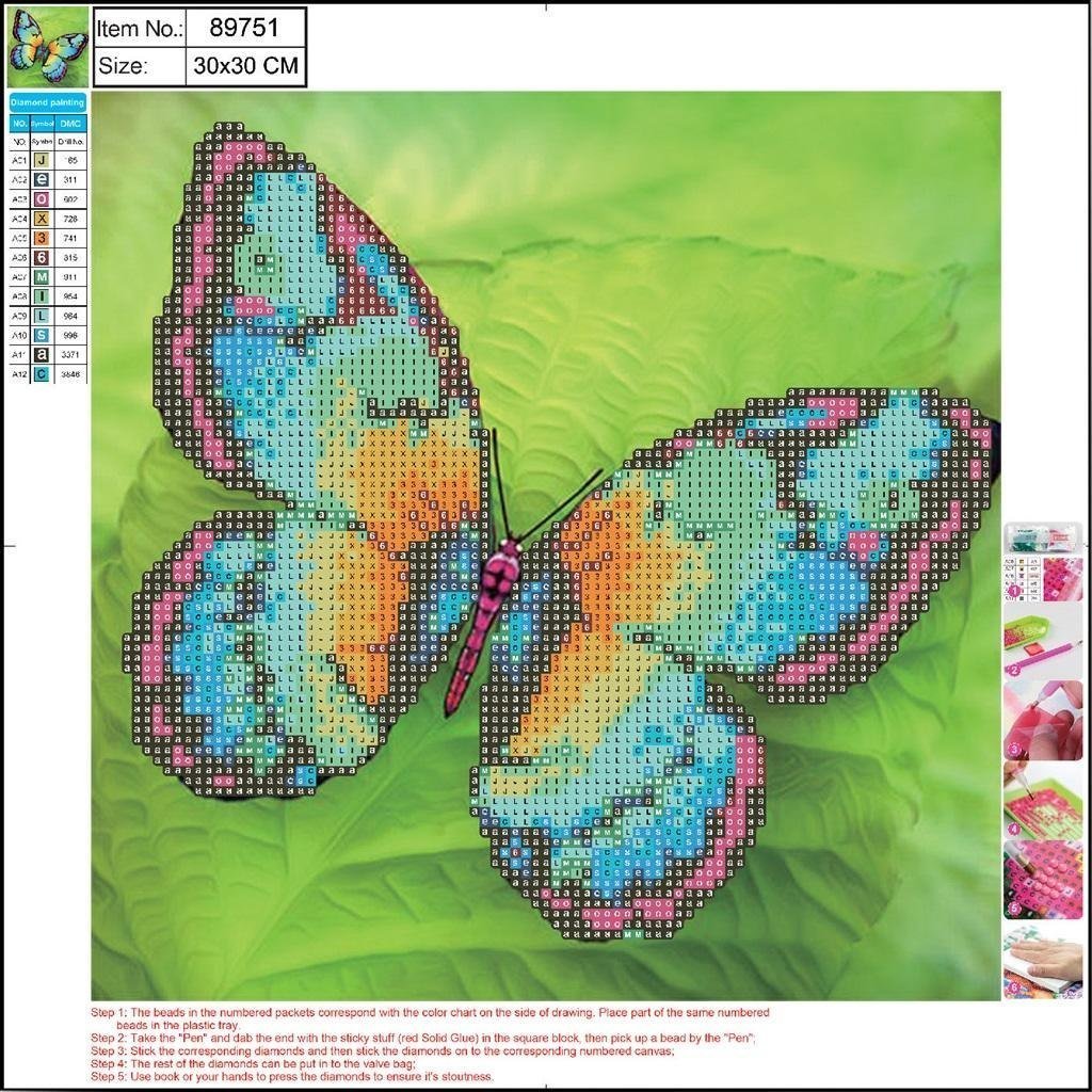 Centrum Mozaika diamentowa 5D 30x30cm Butterfly 89751