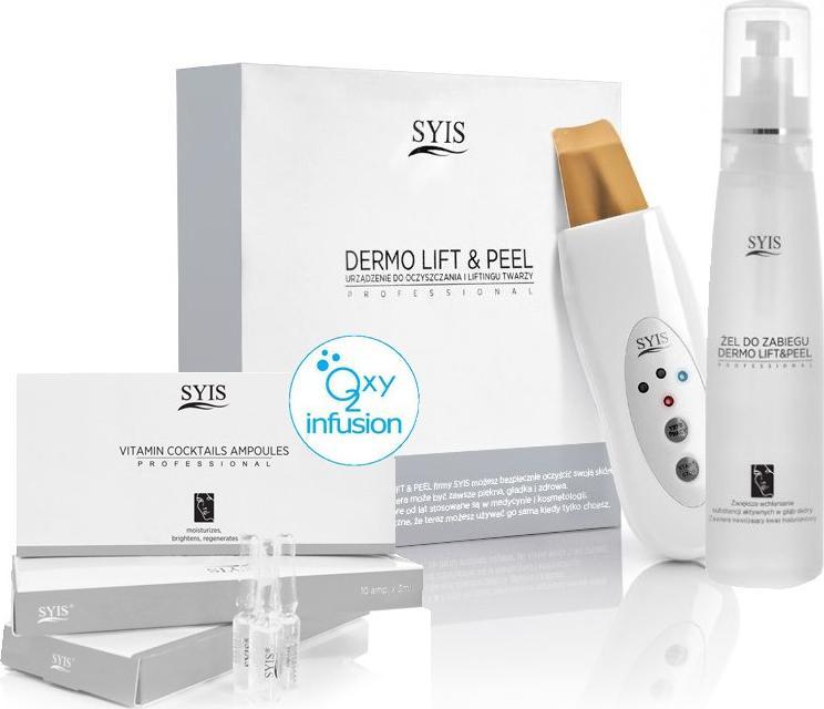 Syis SYIS URZĄDZ. DERMO LIFT&PEEL SKIN SCRUBBER ZŁOTA SZPATUŁA + KOSMETYKI SYIS