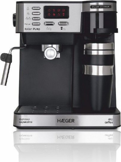 фото Кавоварка ріжкова еспресо Haeger CM-145.008A
