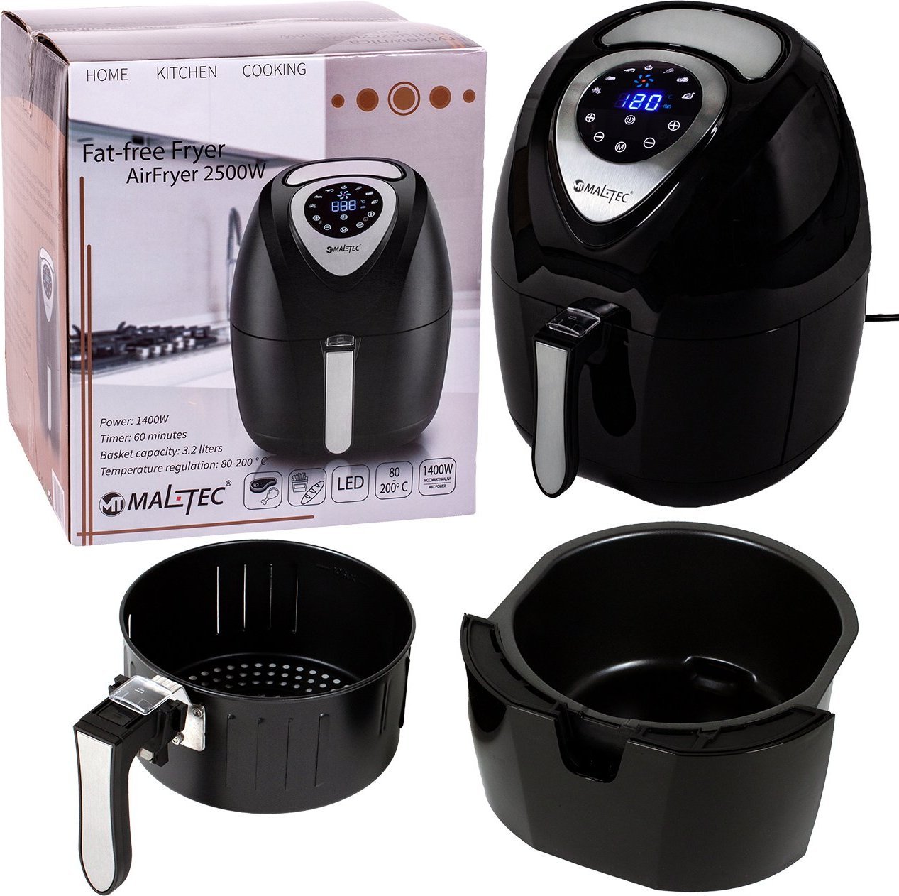 фото Аерофритюрниця Maltec AirFryer 2500W