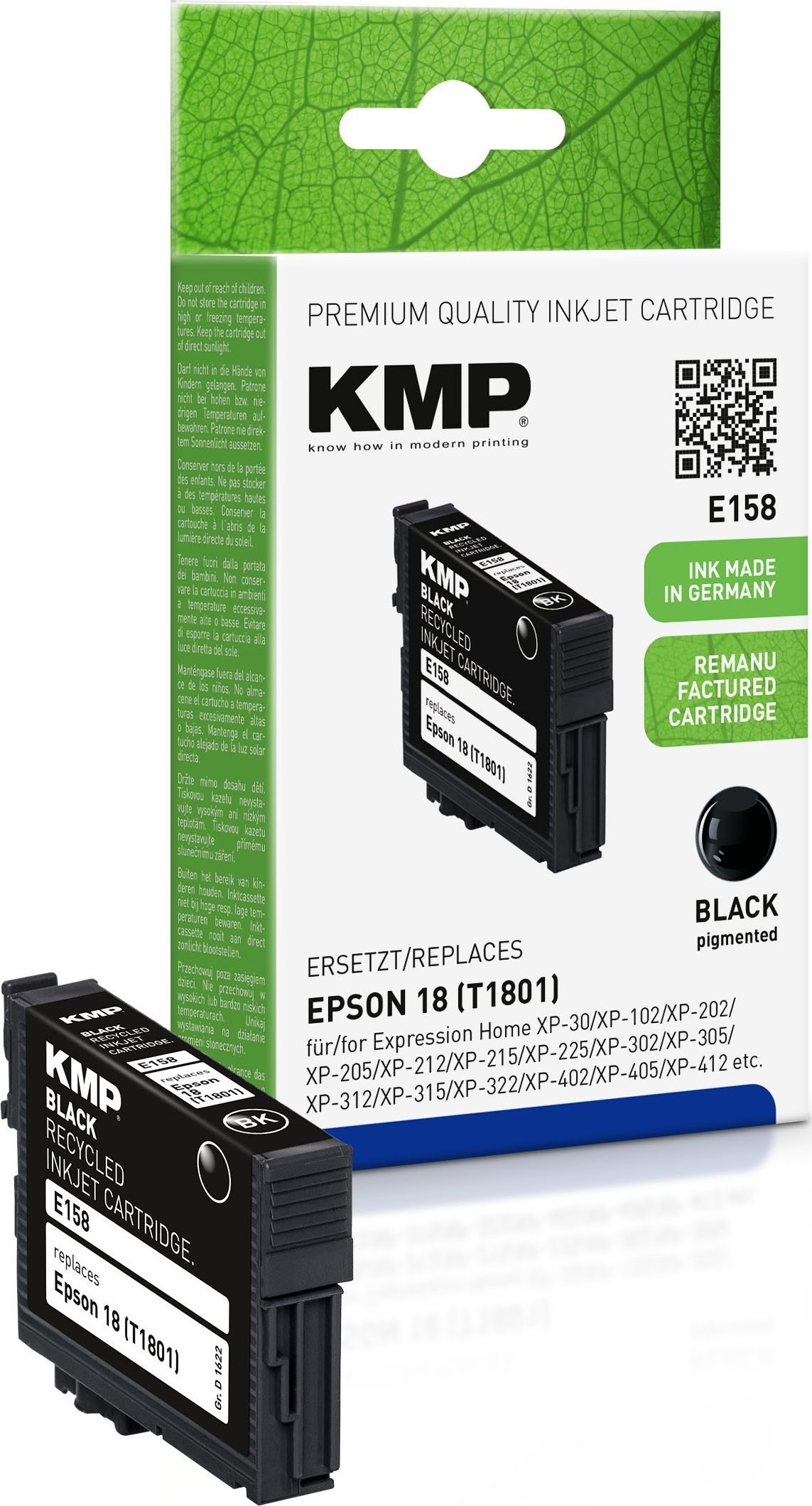 Tusz KMP Patrone Epson T1801 comp. black E158 - 1622,4801