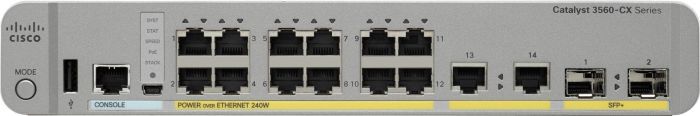 фото Комутатор керований 3 рівня Cisco Catalyst WS-C3560CX-12PD-S