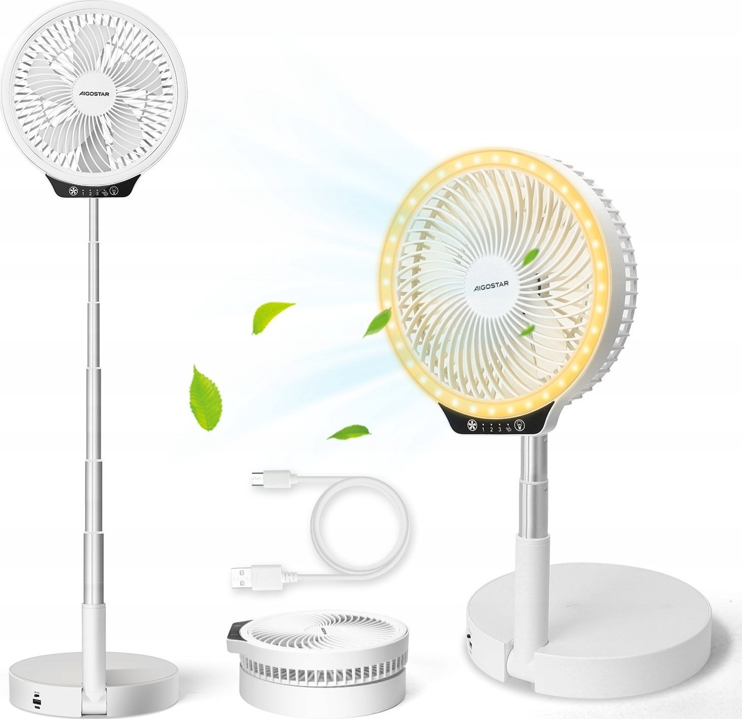 фото Вентилятор кімнатний з функцією LED освітлення