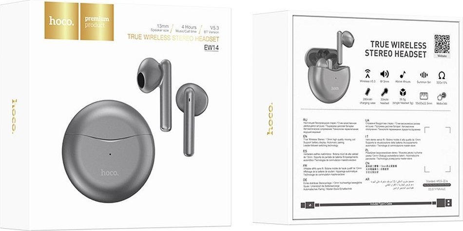 фото Навушники TWS Hoco EW14 True Gray