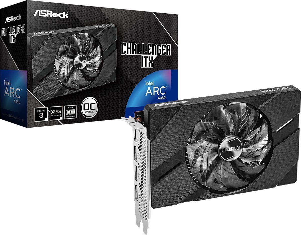 фото Відеокарта ASRock Intel Arc A380 Challenger ITX 6 GB OC (A380 CLI 6GO)