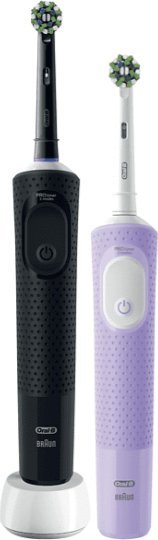 фото Набір із 2-х електричних зубних щіток Oral-B Vitality Pro D103 Duo Black/Purple