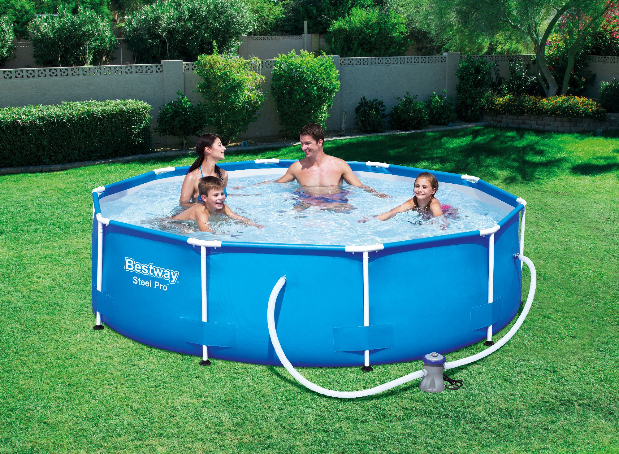 Bestway Gartenpool, Frame Pool Steel Pro 305x76 cm inkl. Filterpumpe