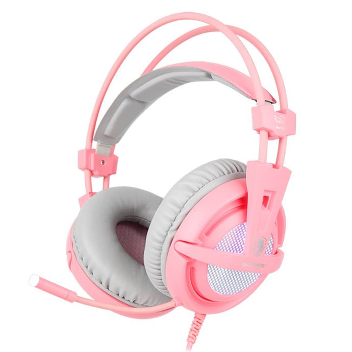 фото Навушники з мікрофоном Sades A6 Pink (SAA6PKU)