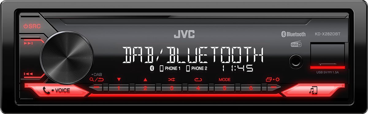 фото Бездискова MP3-магнітола JVC KD-X282DBT