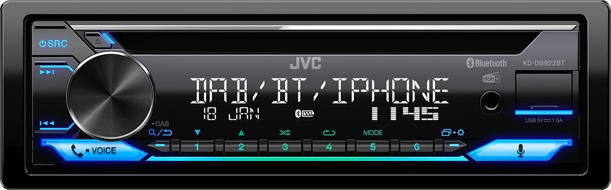 фото CD-MP3-магнітола JVC KD-DB922BT