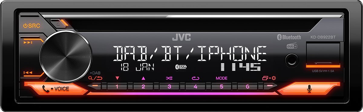 фото CD-MP3-магнітола JVC KD-DB922BT