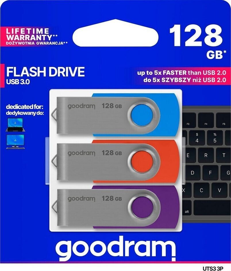 Pendrive GoodRam UTS3 (3-pack), 128 GB  (UTS3-1280MXR11-3P)