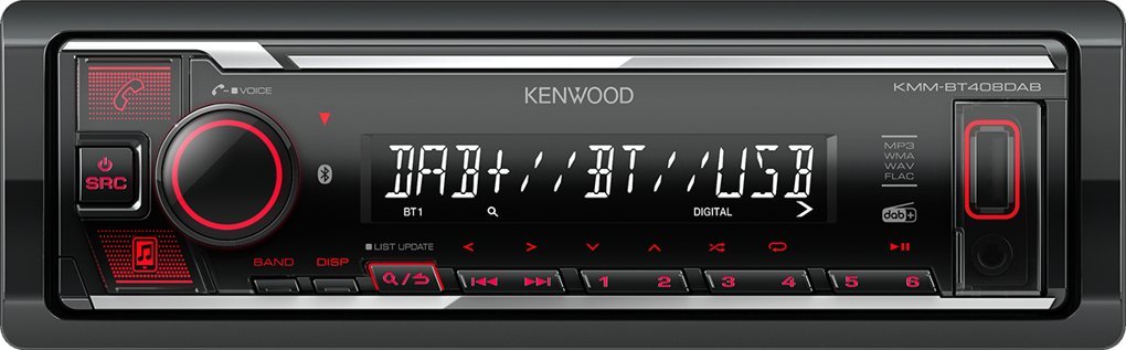 фото Бездискова MP3-магнітола Kenwood KMMBT408DAB