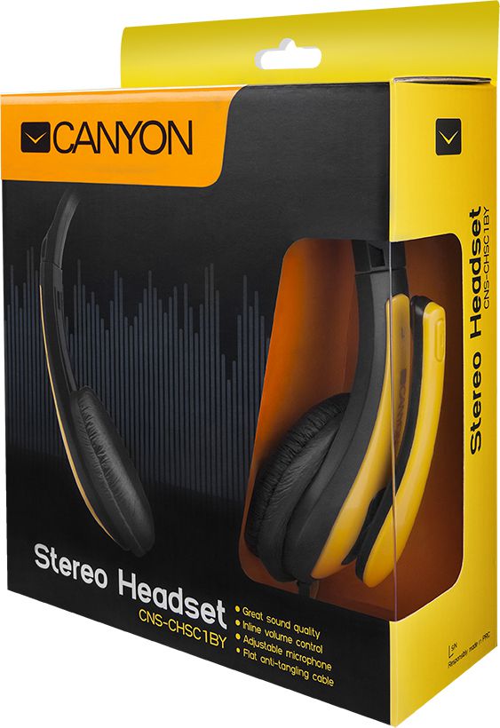 фото Навушники з мікрофоном Canyon CNS-CHSC1BY Black/Yellow