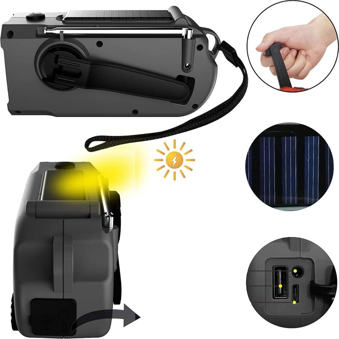 фото Радіоприймач Mozos ER-01 Grey