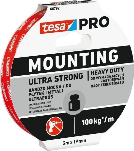 Tesa TAŚMA MONTAŻ.DWUSTR.PIAN.5M:19MM PRO ULTRA STRONG