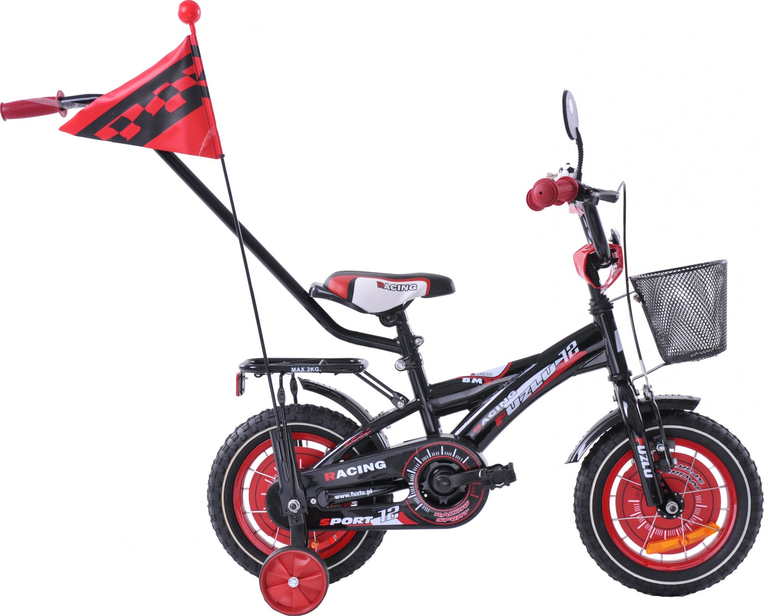 фото Дитячий двоколісний велосипед Fuzlu Racing 12 Black/Red