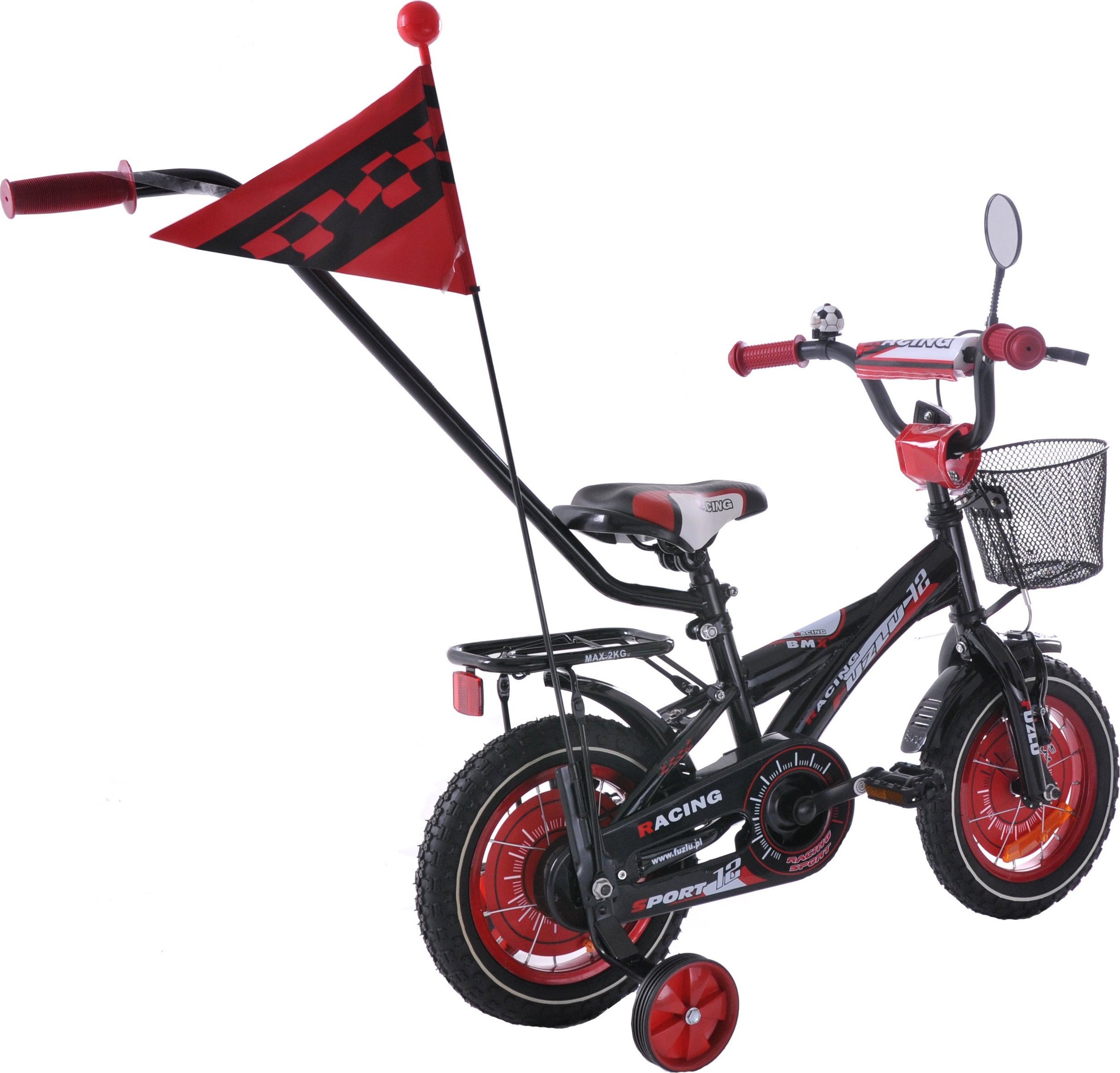 фото Дитячий двоколісний велосипед Fuzlu Racing 12 Black/Red