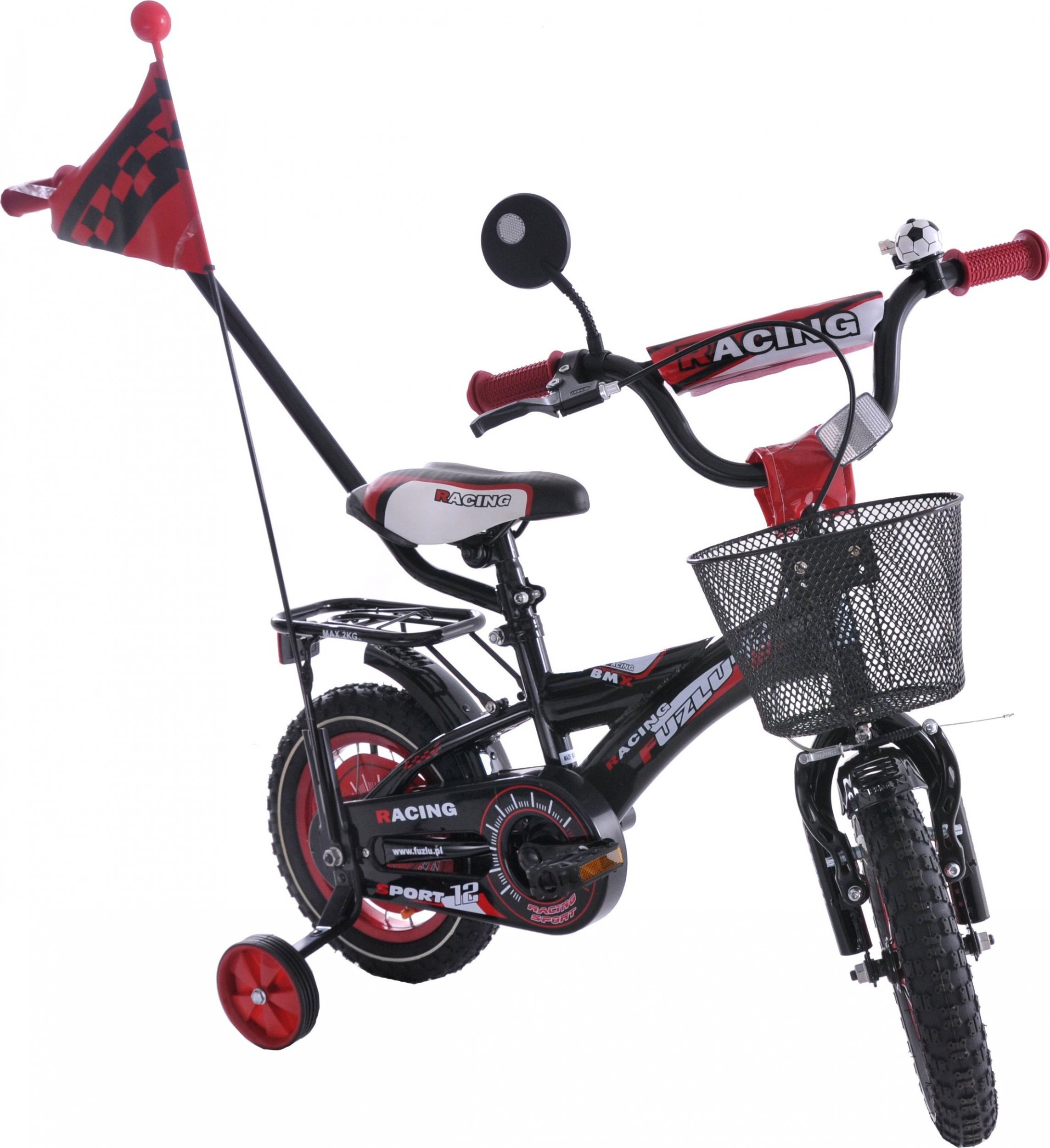 фото Дитячий двоколісний велосипед Fuzlu Racing 12 Black/Red