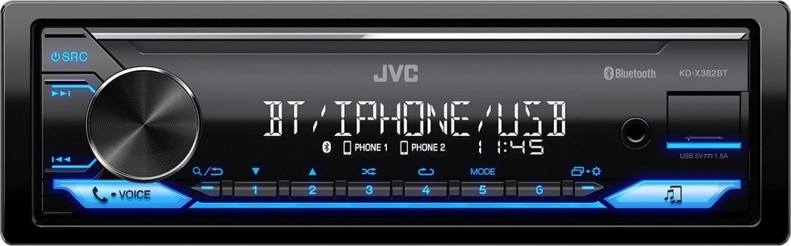фото Бездискова MP3-магнітола JVC KDX-382BT