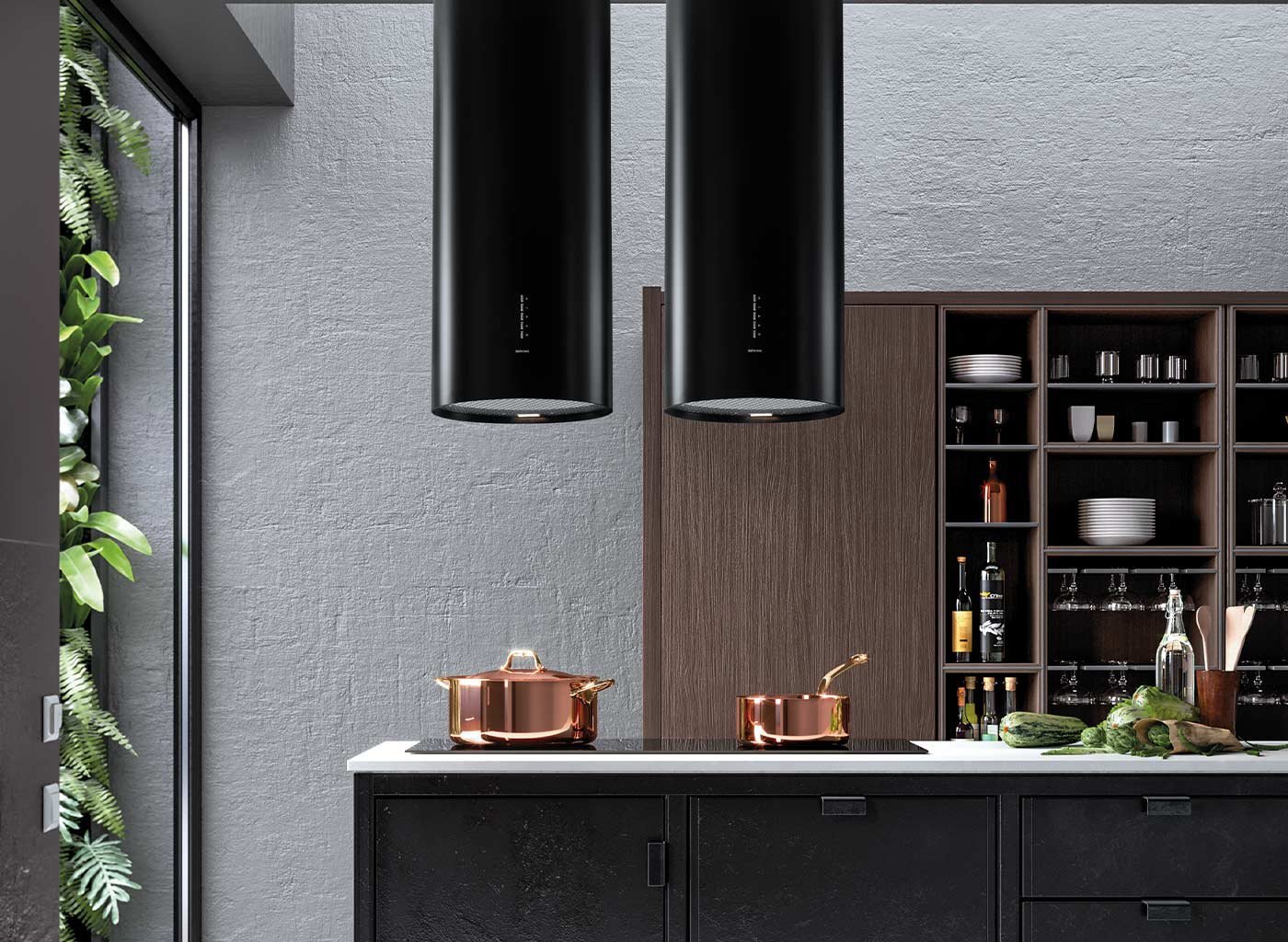 фото Витяжка декоративна Flamec Polar Black 35 (800)
