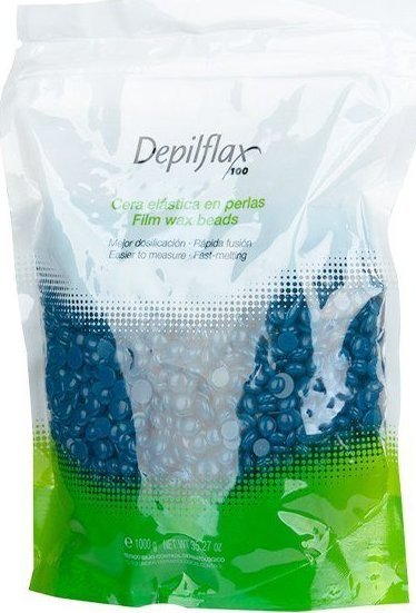 Depilflax DEPILFLAX 100 ELASTYCZNY WOSK DO DEPILACJI O NISKIEJ TEMPERATURZE TOPNIENIA PERŁOWY AZUL 1000 G