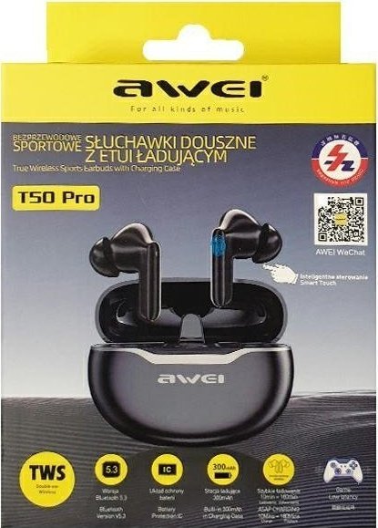 фото Навушники TWS Awei T50 Pro Black