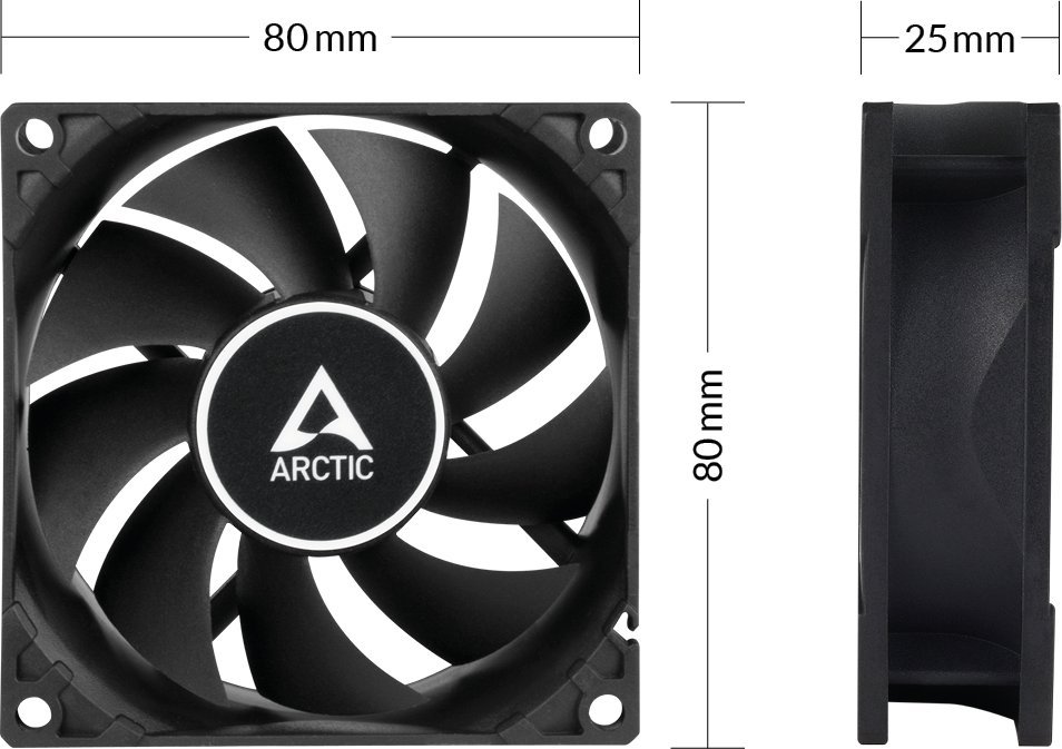 фото Вентилятор Arctic F8 PWM PST Black 5-pack (ACFAN00261A))