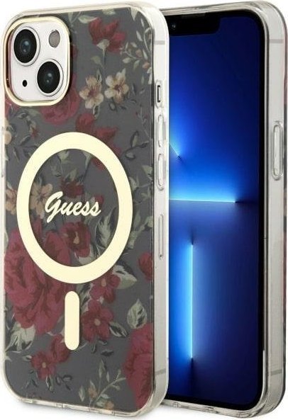 Guess Guess Flower MagSafe - Etui iPhone 14 Plus (Zielony)