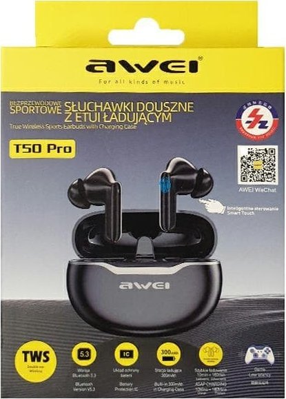 фото Навушники TWS Awei T50 Black (AWEI145)