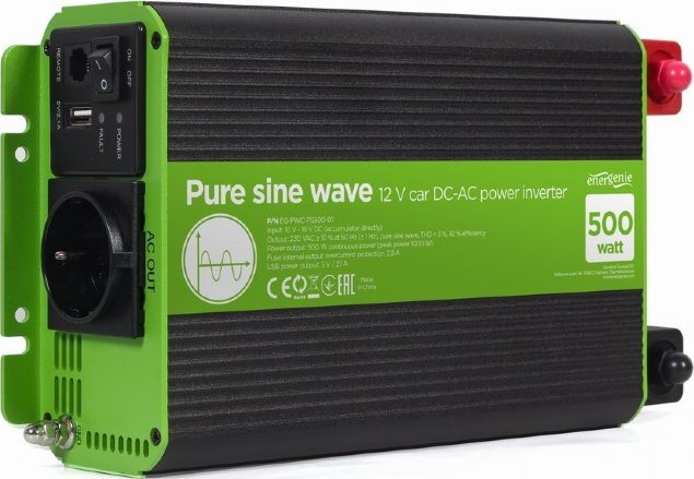 фото Перетворювач (інвертор) DC-AC EnerGenie EG-PWC-PS500-01