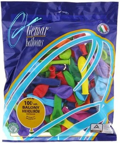 GoDan Balon pastel 5" rĂłĹĽnokolorowy 100 sztuk. A50/80.
