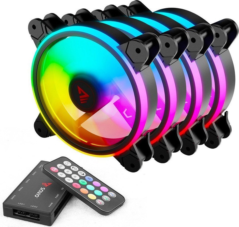 фото Вентилятор Savio FAN-01 ARGB Black 4-pack (SAVGFAN-01)