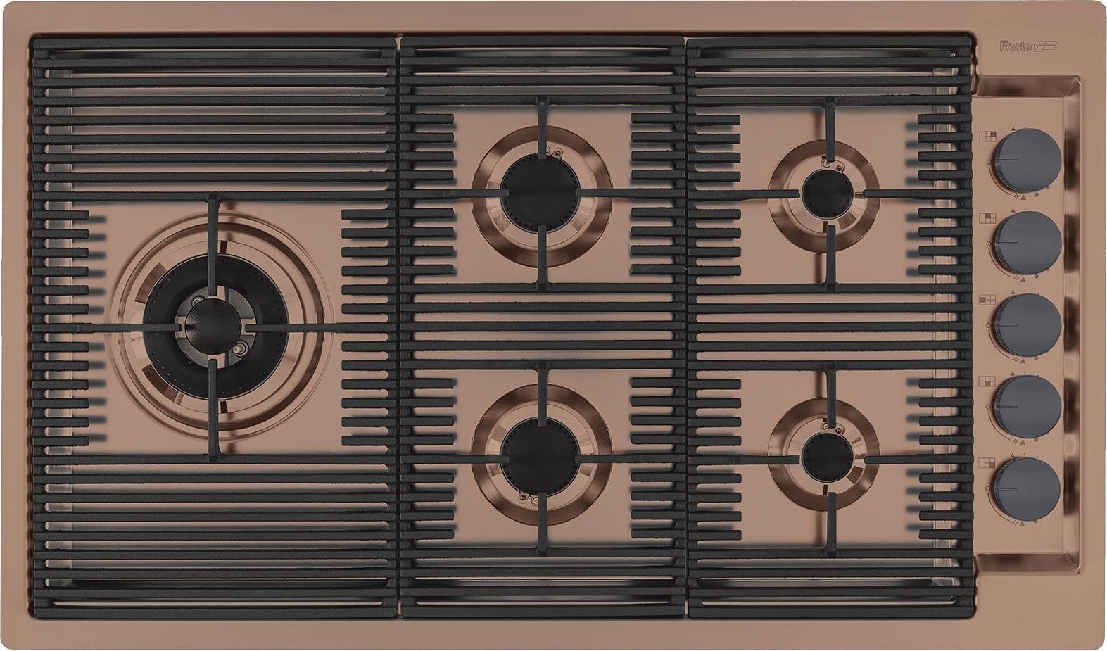 фото Газова варильна поверхня Foster Outline 5Gas Fl.M.Copper (7440008)